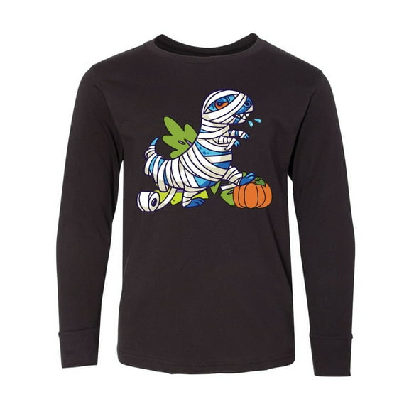 Inktastic Halloween Dinosaur Mummy Long Sleeve Youth T-Shirt