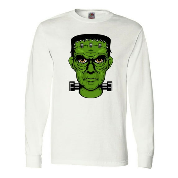 Inktastic Halloween Frankenstein Head Long Sleeve T-Shirt