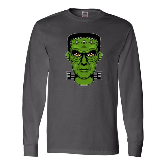 Inktastic Halloween Frankenstein Head Long Sleeve T-Shirt
