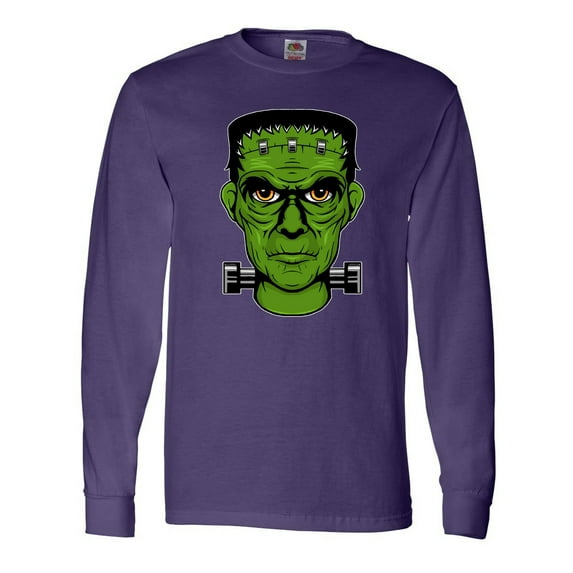 Inktastic Halloween Frankenstein Head Long Sleeve T-Shirt