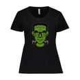 thumbnail image 1 of Inktastic Halloween Frankenstein Head Women's Plus Size T-Shirt, 1 of 5