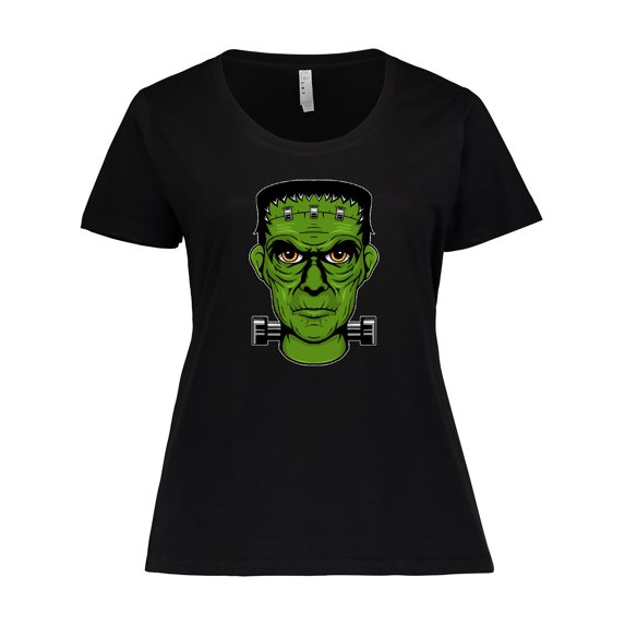 Inktastic Halloween Frankenstein Head Women's Plus Size T-Shirt