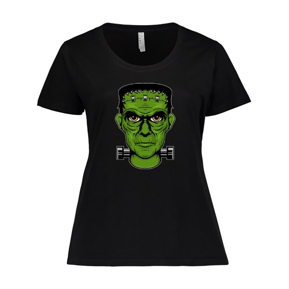 Inktastic Halloween Frankenstein Head Women's Plus Size T-Shirt