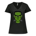 thumbnail image 1 of Inktastic Halloween Frankenstein Head Women's Plus Size V-Neck T-Shirt, 1 of 5