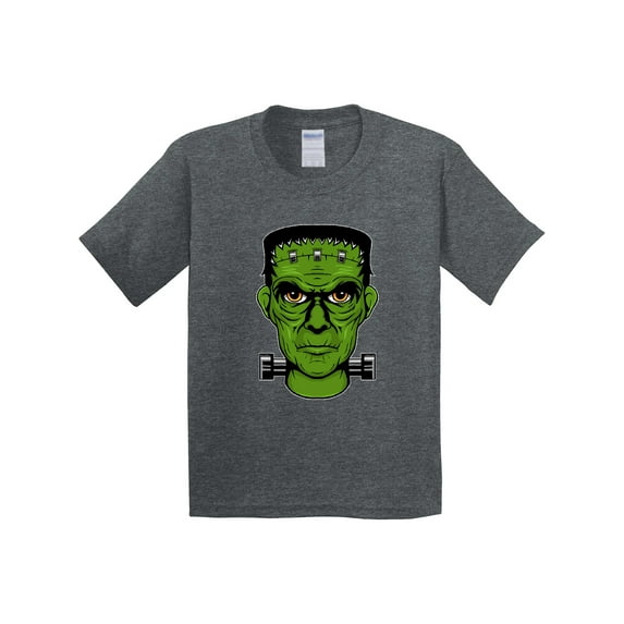 Inktastic Halloween Frankenstein Head Youth T-Shirt