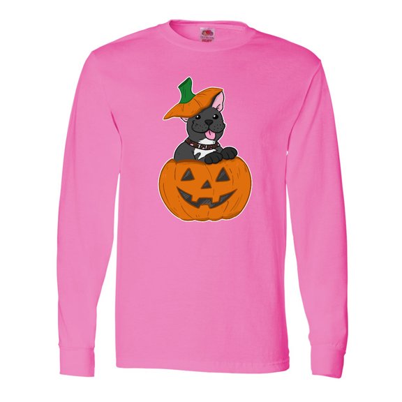 Inktastic Pumpkin Puppies Halloween Frenchie Long Sleeve T-Shirt