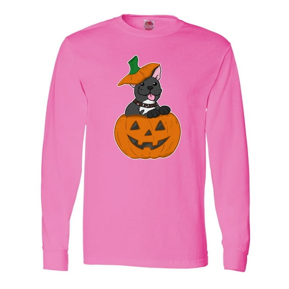 Inktastic Pumpkin Puppies Halloween Frenchie Long Sleeve T-Shirt