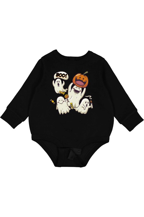 Halloween Ghosts Baby Fleece Bodysuit