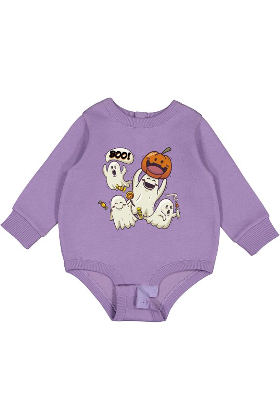 Halloween Ghosts Baby Fleece Bodysuit
