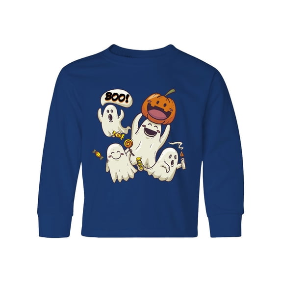 Inktastic Halloween Ghosts Long Sleeve Youth T-Shirt