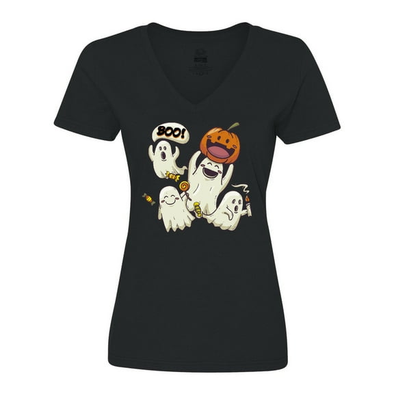 Inktastic Halloween Ghosts Women's V-Neck T-Shirt