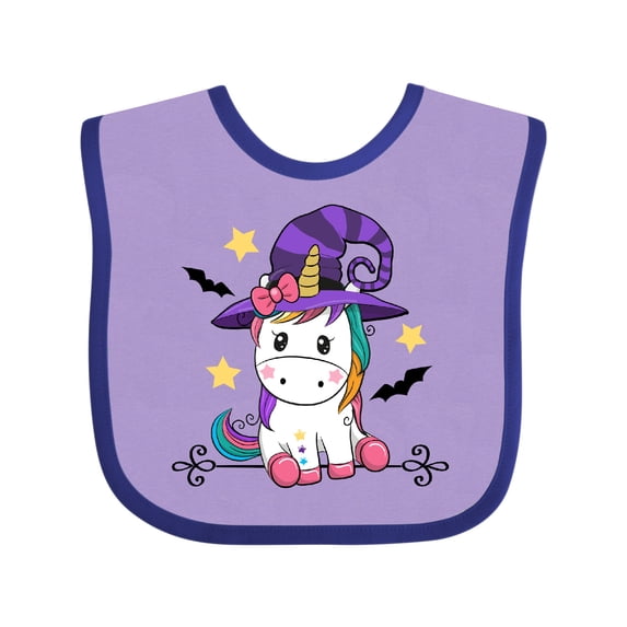 Inktastic Halloween Girls Unicorn Witch Girls Baby Bib
