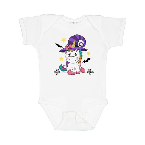 Inktastic Halloween Girls Unicorn Witch Girls Baby Bodysuit