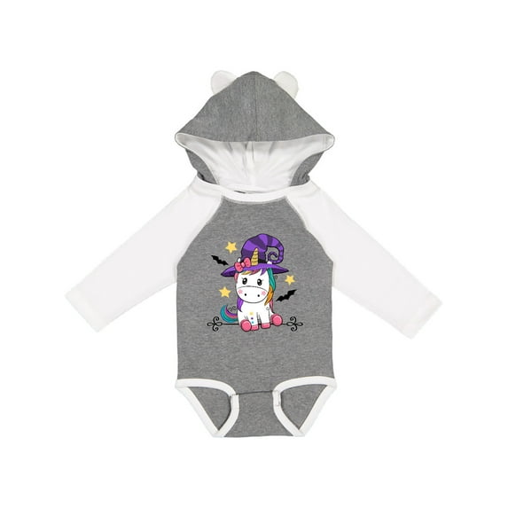 Inktastic Halloween Girls Unicorn Witch Girls Long Sleeve Baby Bodysuit