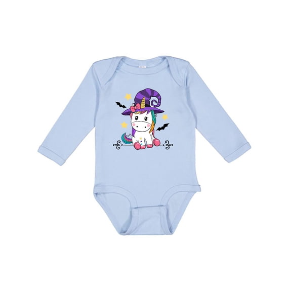 Inktastic Halloween Girls Unicorn Witch Girls Long Sleeve Baby Bodysuit