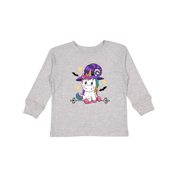 Inktastic Halloween Girls Unicorn Witch Girls Long Sleeve Toddler T-Shirt