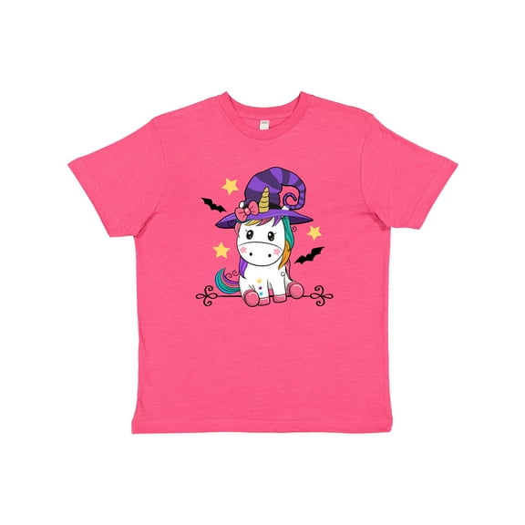 Inktastic Halloween Girls Unicorn Witch Youth T-Shirt