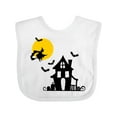 thumbnail image 1 of Inktastic Halloween Haunted House Witch and Bats Boys or Girls Baby Bib, 1 of 4
