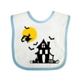 thumbnail image 1 of Inktastic Halloween Haunted House Witch and Bats Boys or Girls Baby Bib, 1 of 4