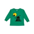 thumbnail image 1 of Inktastic Halloween Haunted House Witch and Bats Boys or Girls Long Sleeve Toddler T-Shirt, 1 of 5