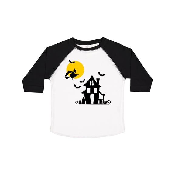Inktastic Halloween Haunted House Witch and Bats Boys or Girls Toddler T-Shirt
