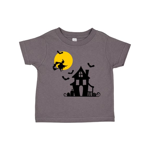 Inktastic Halloween Haunted House Witch and Bats Boys or Girls Toddler T-Shirt