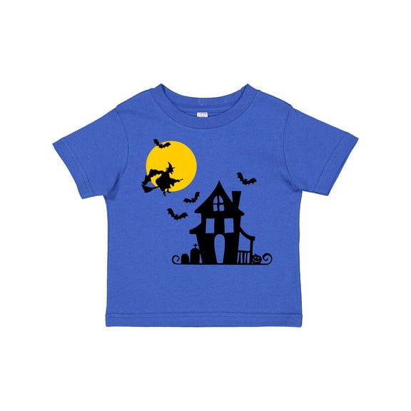 Inktastic Halloween Haunted House Witch and Bats Boys or Girls Toddler T-Shirt