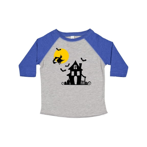 Inktastic Halloween Haunted House Witch and Bats Boys or Girls Toddler T-Shirt