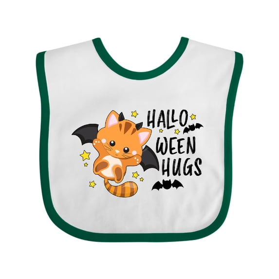 Inktastic Halloween Hugs with Cute Vampire Cat Bat Boys or Girls Baby Bib
