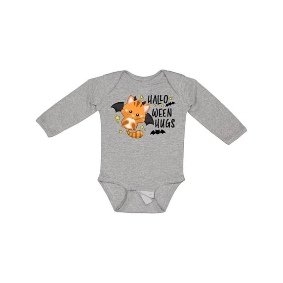 Inktastic Halloween Hugs with Cute Vampire Cat Bat Boys or Girls Long Sleeve Baby Bodysuit