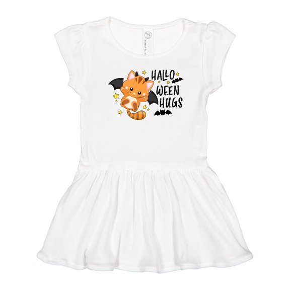 Inktastic Halloween Hugs with Cute Vampire Cat Bat Girls Toddler Dress