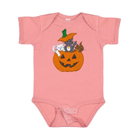 Inktastic Halloween Kitties in Pumpkin Boys or Girls Baby Bodysuit