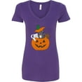thumbnail image 1 of Inktastic Halloween Kitties in Pumpkin Women's V-Neck T-Shirt, 1 of 5
