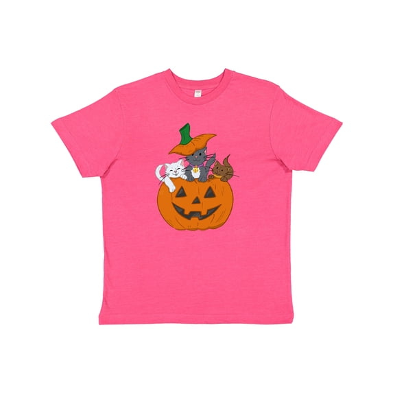 Inktastic Halloween Kitties in Pumpkin Youth T-Shirt