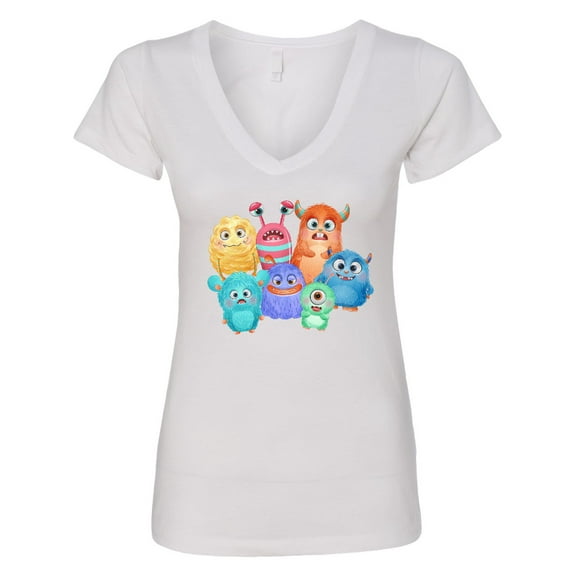 Inktastic Halloween Monsters Women's V-Neck T-Shirt
