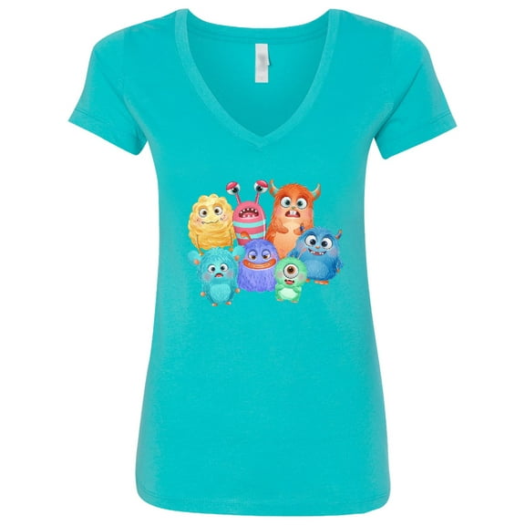 Inktastic Halloween Monsters Women's V-Neck T-Shirt