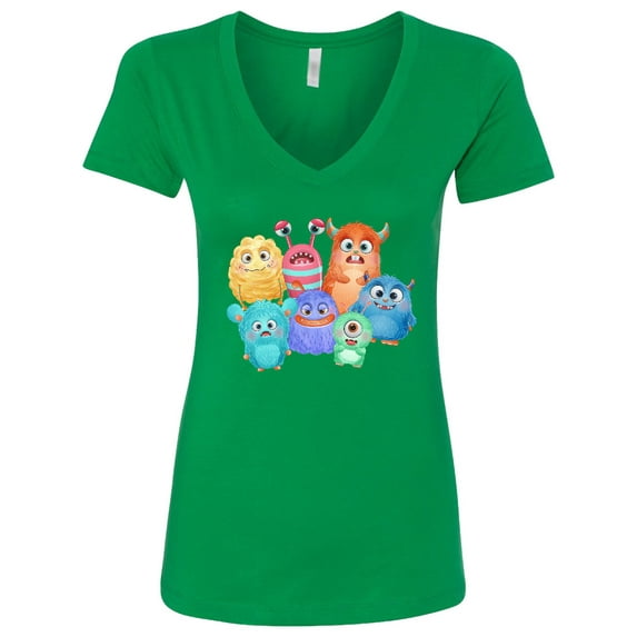 Inktastic Halloween Monsters Women's V-Neck T-Shirt