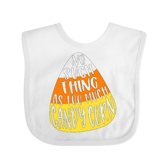 Inktastic Halloween No Such Thing as Too Much Candy Corn Boys or Girls Baby Bib