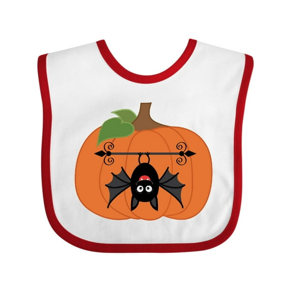 Inktastic Halloween Pumpkin Funny Bat Boys or Girls Baby Bib