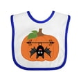 thumbnail image 1 of Inktastic Halloween Pumpkin Funny Bat Boys or Girls Baby Bib, 1 of 4