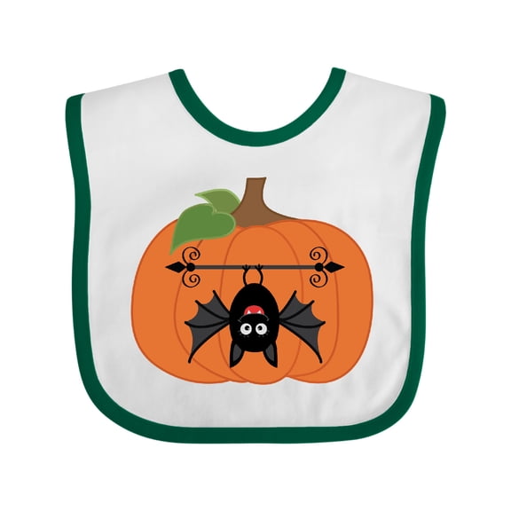 Inktastic Halloween Pumpkin Funny Bat Boys or Girls Baby Bib