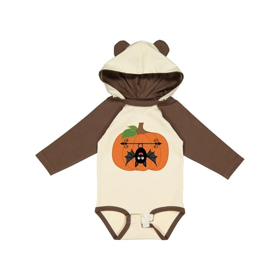 Inktastic Halloween Pumpkin Funny Bat Boys or Girls Long Sleeve Baby Bodysuit