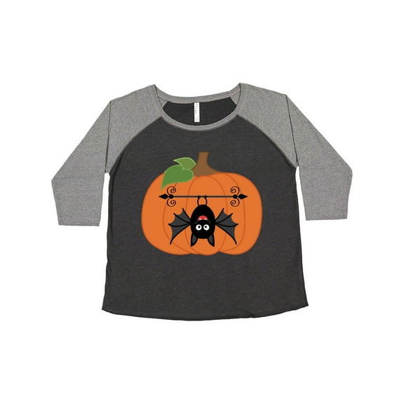 Inktastic Halloween Pumpkin Funny Bat Women's Plus Size T-Shirt