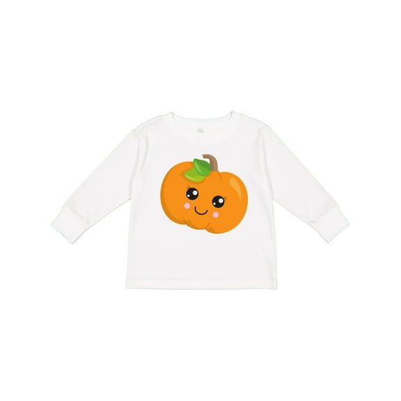 Inktastic Halloween Pumpkin, Smiling Pumpkin, Trick or Treat Boys or Girls Long Sleeve Toddler T-Shirt