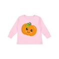 thumbnail image 1 of Inktastic Halloween Pumpkin, Smiling Pumpkin, Trick or Treat Boys or Girls Long Sleeve Toddler T-Shirt, 1 of 5