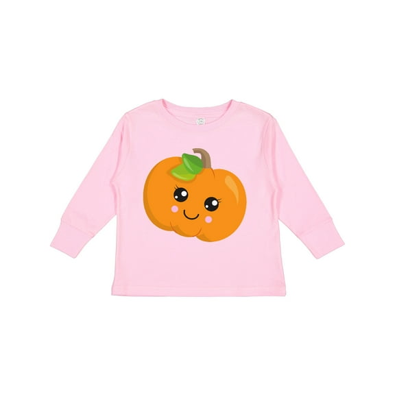 Inktastic Halloween Pumpkin, Smiling Pumpkin, Trick or Treat Boys or Girls Long Sleeve Toddler T-Shirt