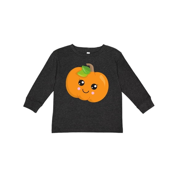 Inktastic Halloween Pumpkin, Smiling Pumpkin, Trick or Treat Boys or Girls Long Sleeve Toddler T-Shirt