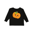 thumbnail image 1 of Inktastic Halloween Pumpkin, Smiling Pumpkin, Trick or Treat Boys or Girls Long Sleeve Toddler T-Shirt, 1 of 5
