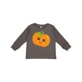 thumbnail image 1 of Inktastic Halloween Pumpkin, Smiling Pumpkin, Trick or Treat Boys or Girls Long Sleeve Toddler T-Shirt, 1 of 5