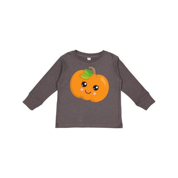 Inktastic Halloween Pumpkin, Smiling Pumpkin, Trick or Treat Boys or Girls Long Sleeve Toddler T-Shirt